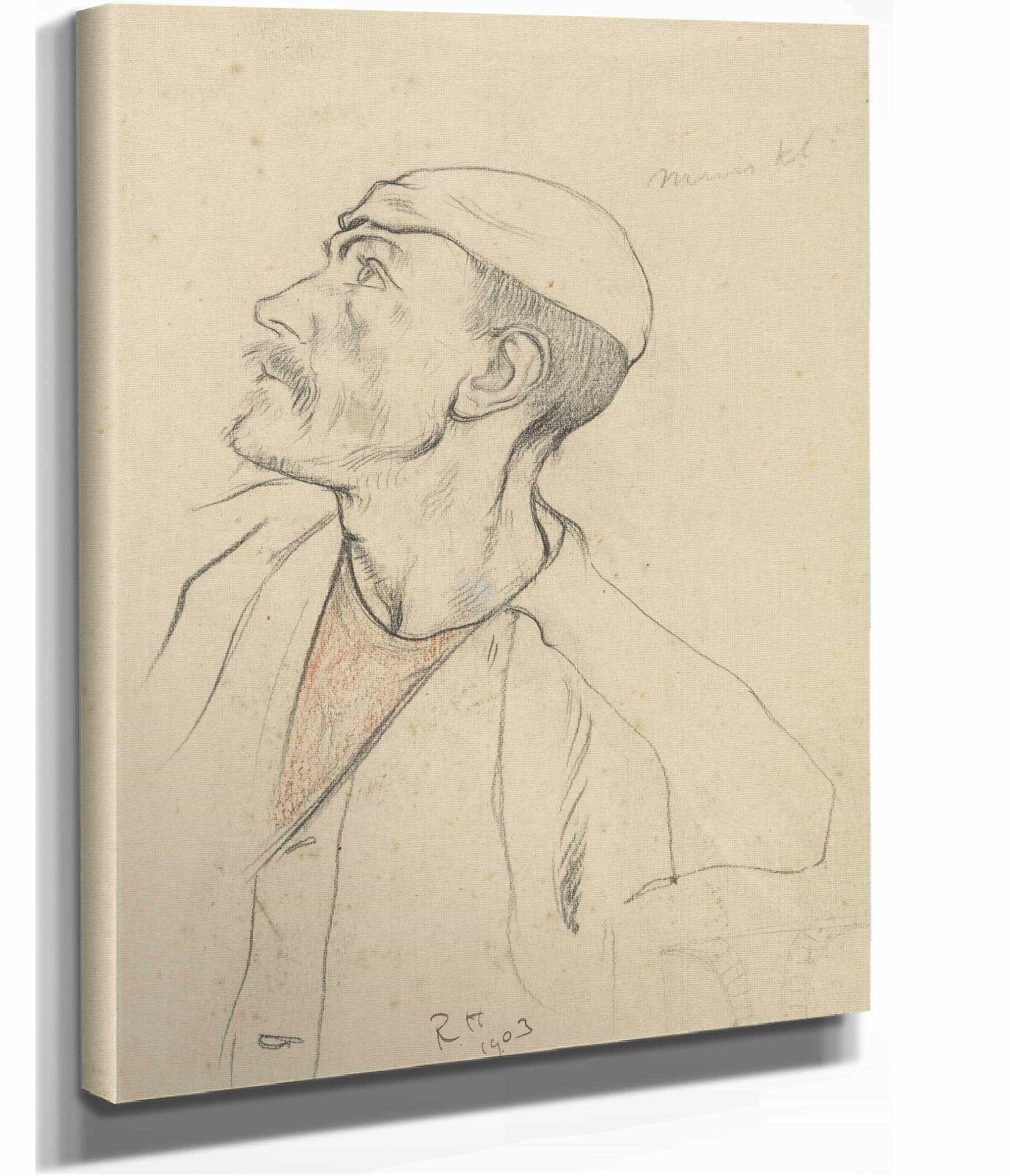 Kop Van Een Omhoog Kijkende Man by Richard Nicolaus Roland Holst