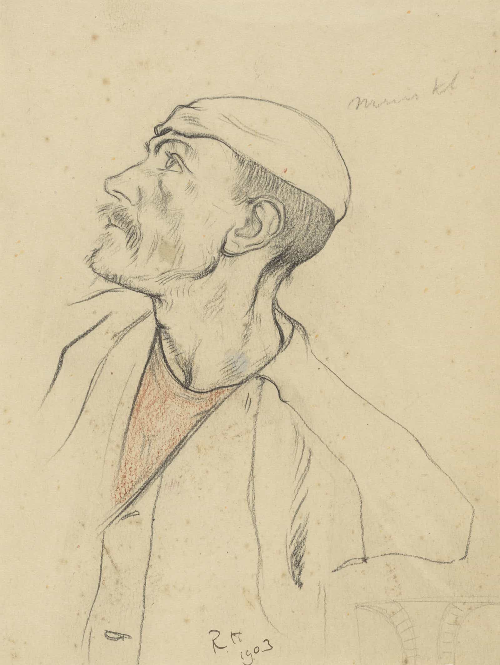 Kop Van Een Omhoog Kijkende Man by Richard Nicolaus Roland Holst