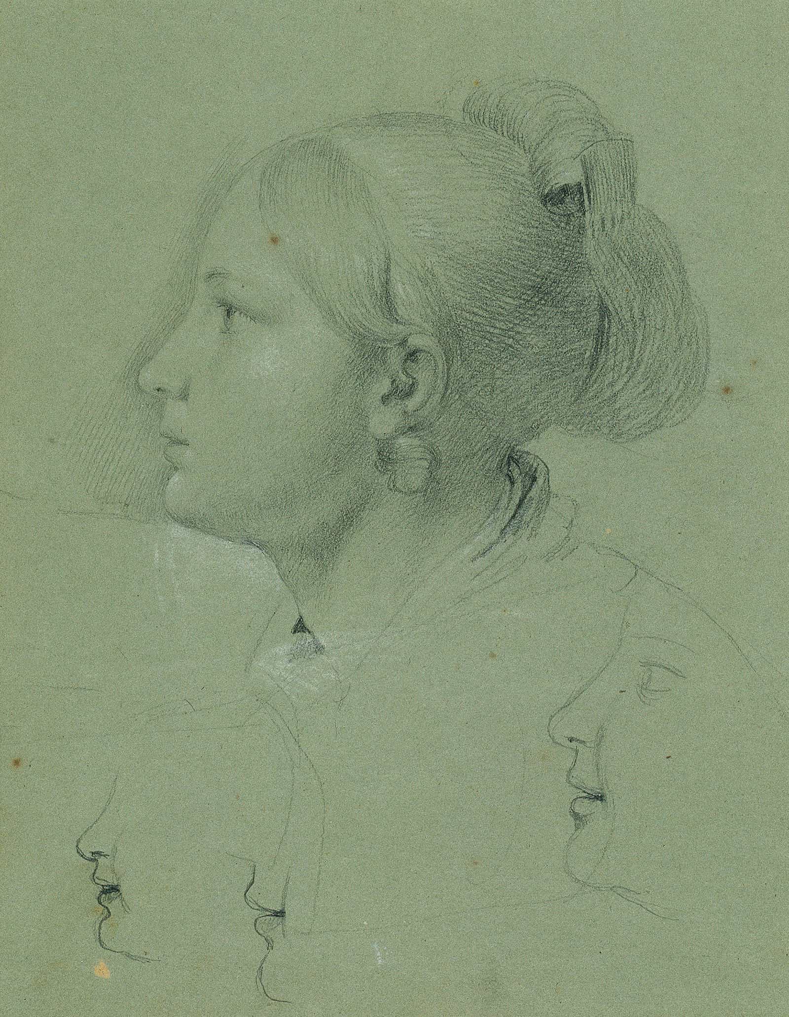 Kopf Eines Madchens Studie Zur Heimkehr Des Landwehrmannes Before by Johann Peter Krafft
