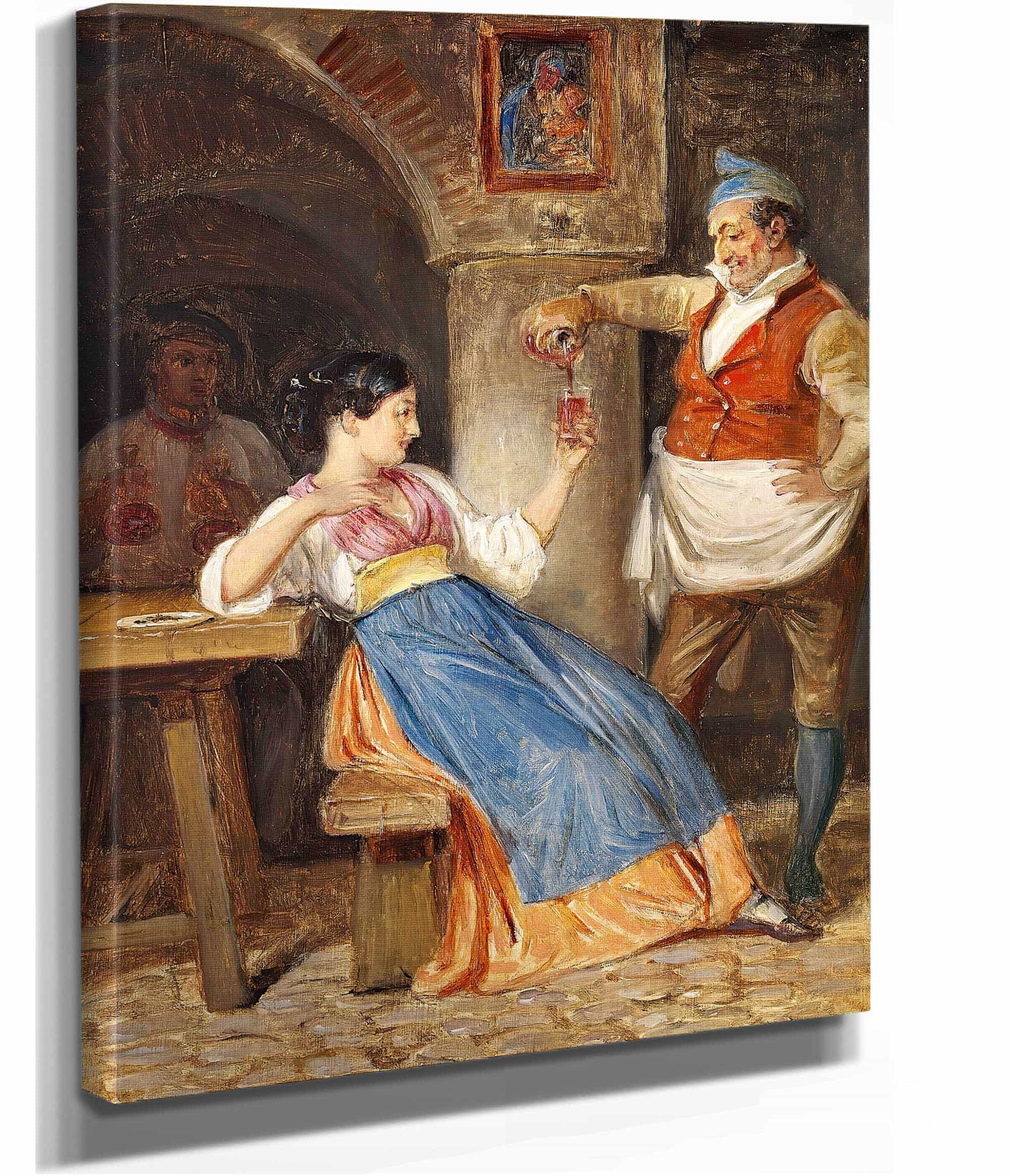 Krofatter Skaenker Rodvin For En Ung Italienerinde by Wilhelm Marstrand