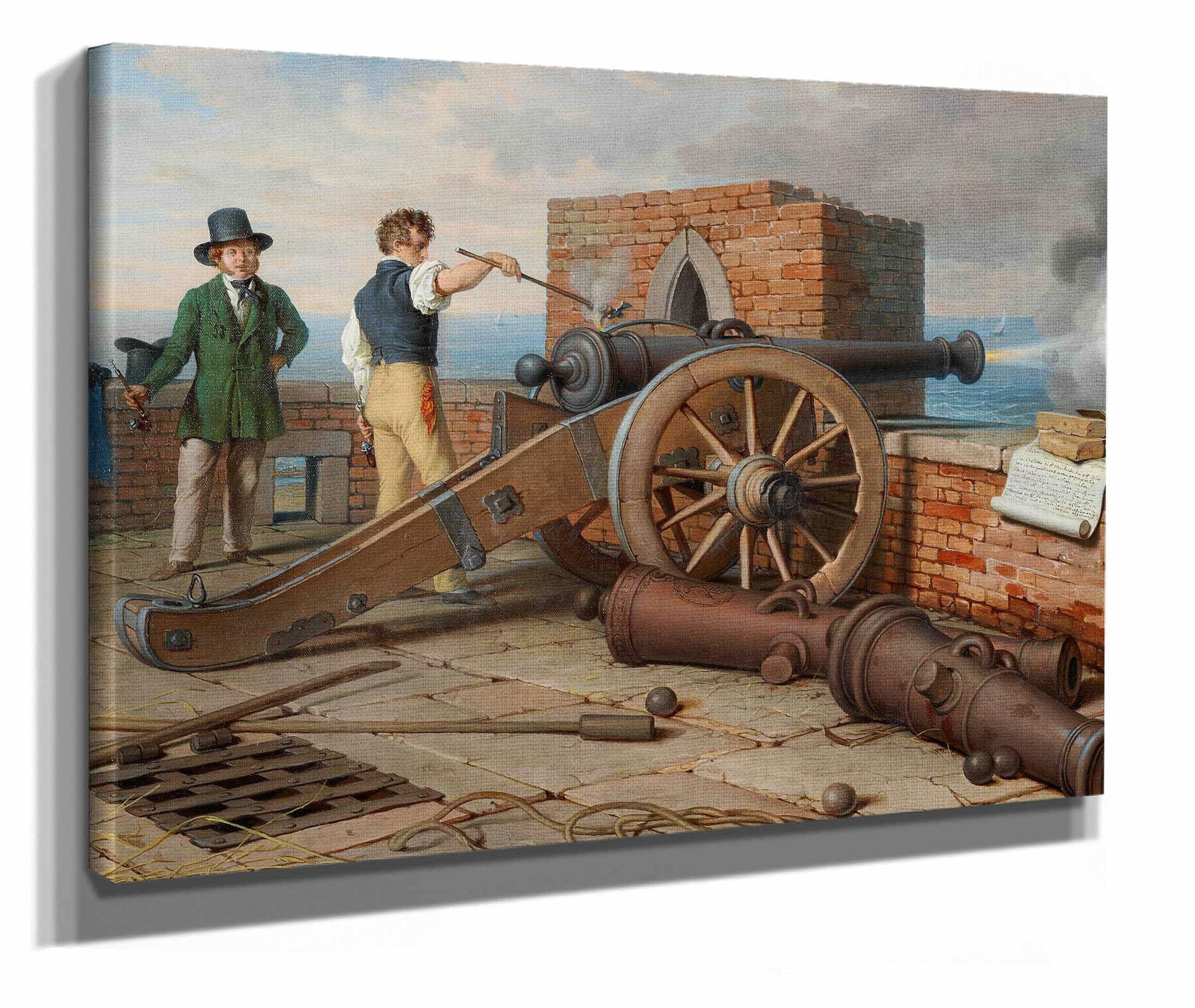 Kunstlerfreunde Losen Einen Kanonenschuss Auf Der Festung Michele by Johann Peter Krafft