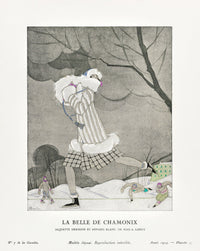 La Belle De Chamonix Ermine And White Fox Jacket By Max A Leroy by Charles Martin