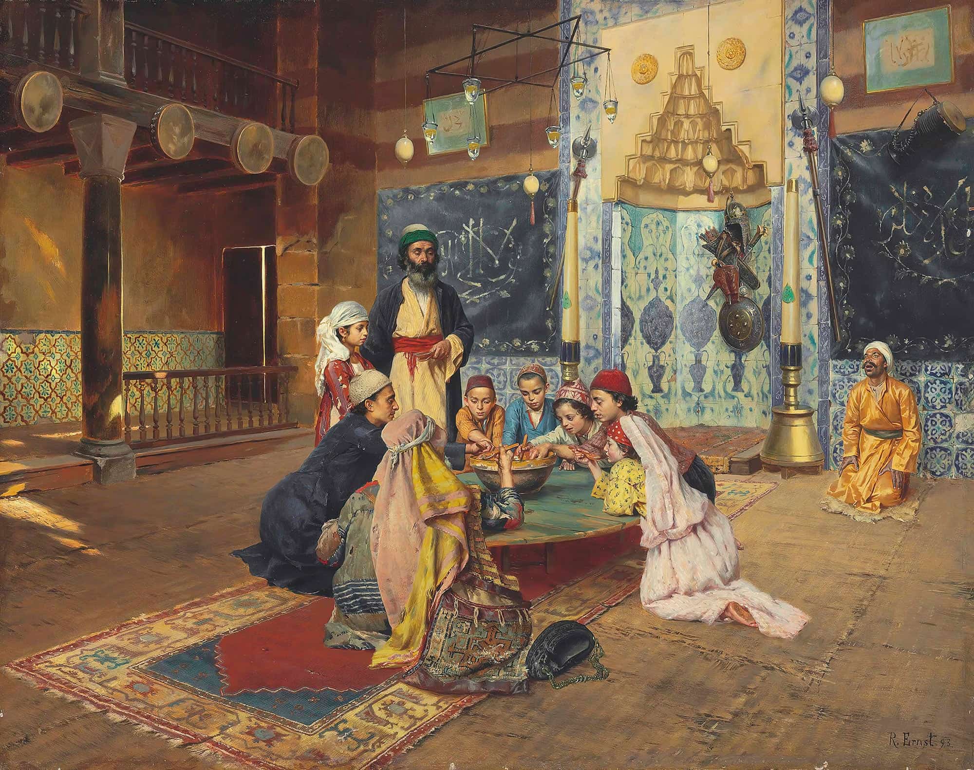 La Charite Chez Les Derviches A Scutari by Rudolf Ernst