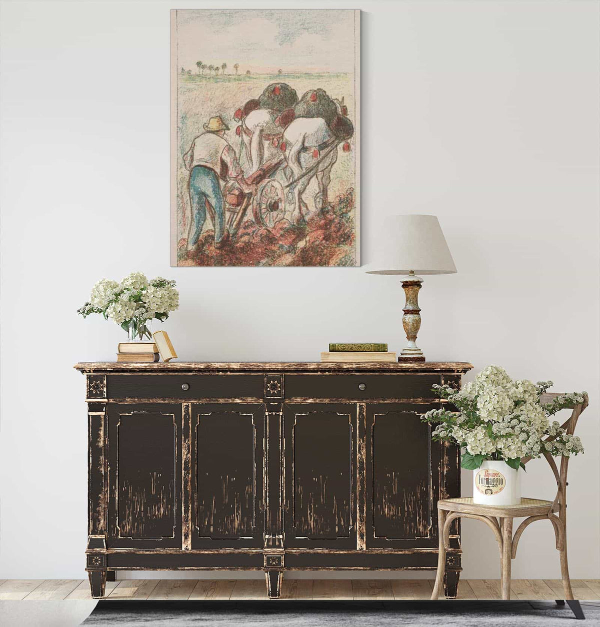 La Charrue by Camille Pissarro