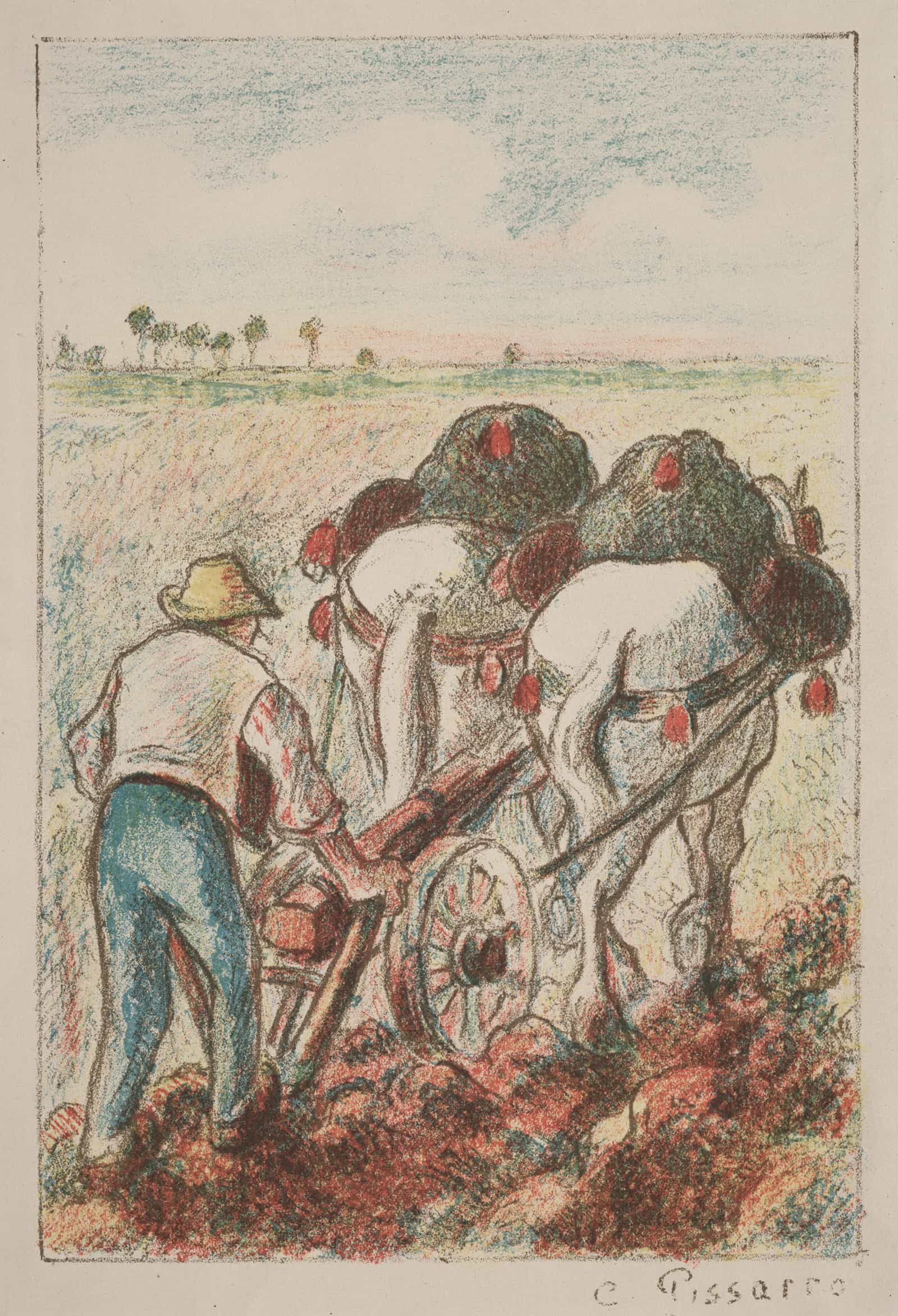 La Charrue by Camille Pissarro