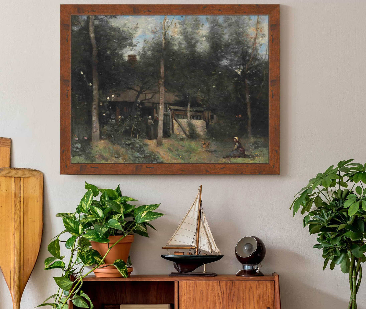 La Chaumiere Aux Sureaux Normandie by Jean Baptiste Camille Corot