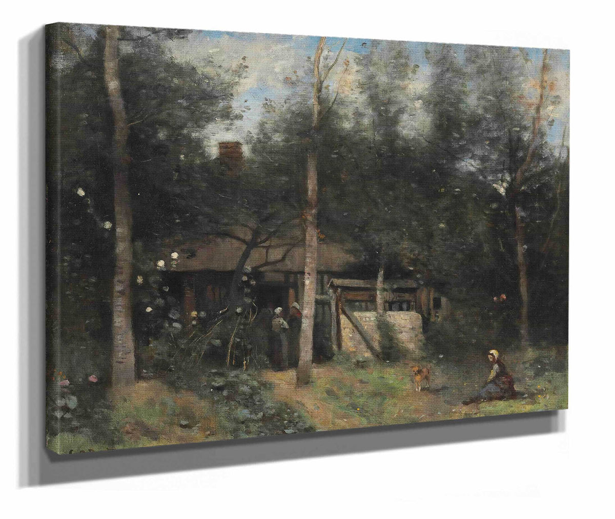 La Chaumiere Aux Sureaux Normandie by Jean Baptiste Camille Corot