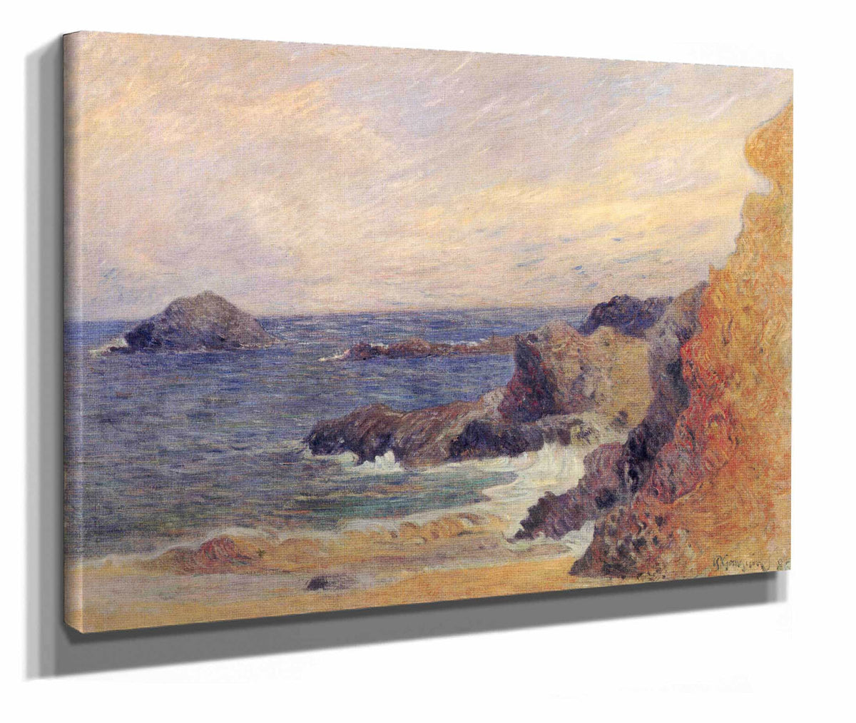 La Cote Rocheuse Ou Rochers Au Bord De La Mer by Paul Gauguin