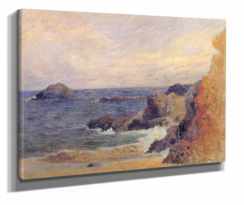 La Cote Rocheuse Ou Rochers Au Bord De La Mer by Paul Gauguin