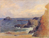 La Cote Rocheuse Ou Rochers Au Bord De La Mer by Paul Gauguin