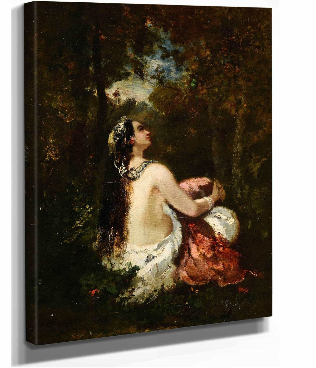 La Femme A La Perruche by Narcisse Virgile Diaz De La Pena