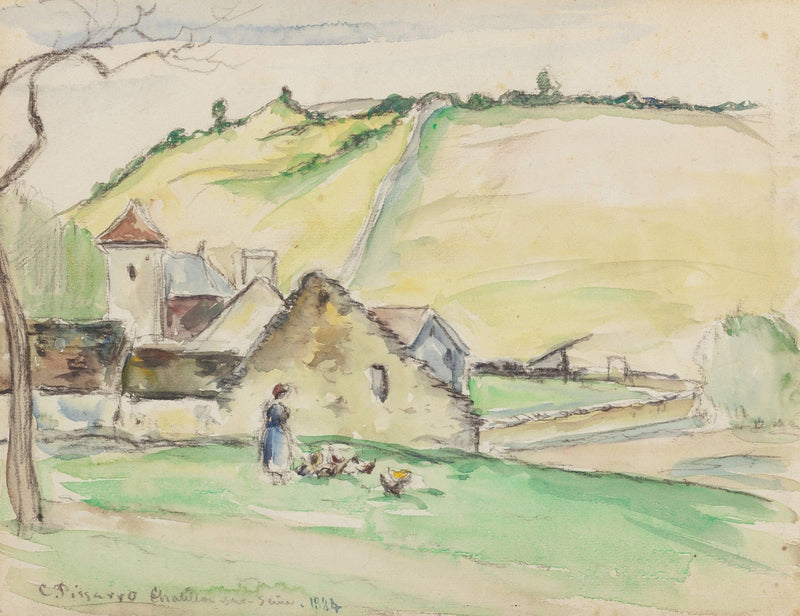 La Ferme A Chatillon Sur Seine by Camille Pissarro
