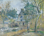 La Ferme A Montfoucault Farm At Montfoucault by Camille Pissarro