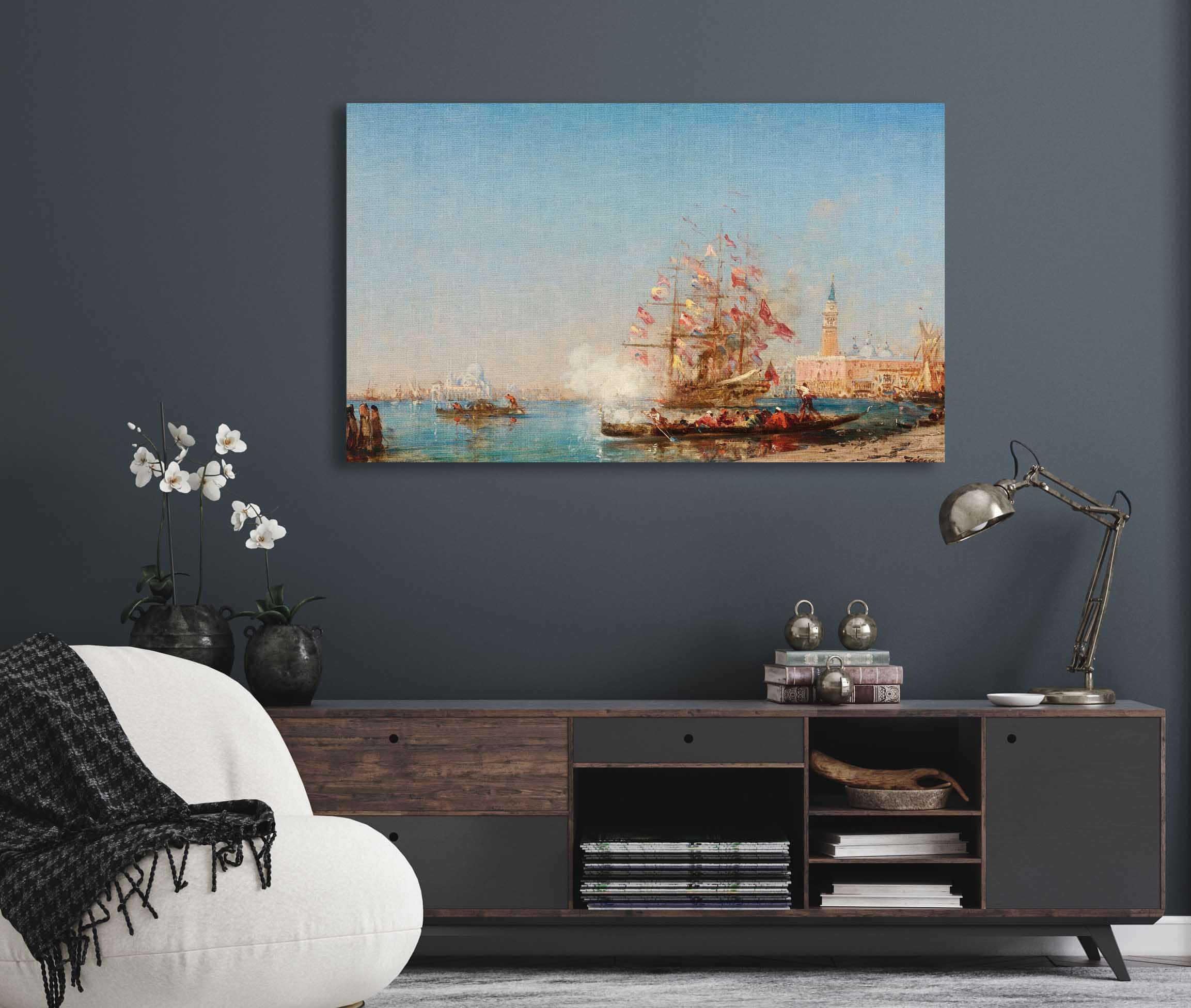 La Fete De Lassomption A Venise Le Coup De Canon by Felix Ziem