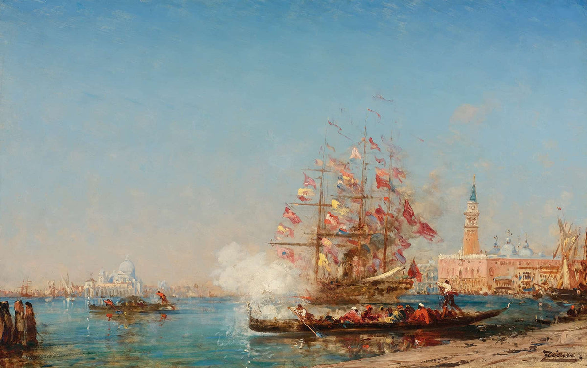 La Fete De Lassomption A Venise Le Coup De Canon by Felix Ziem