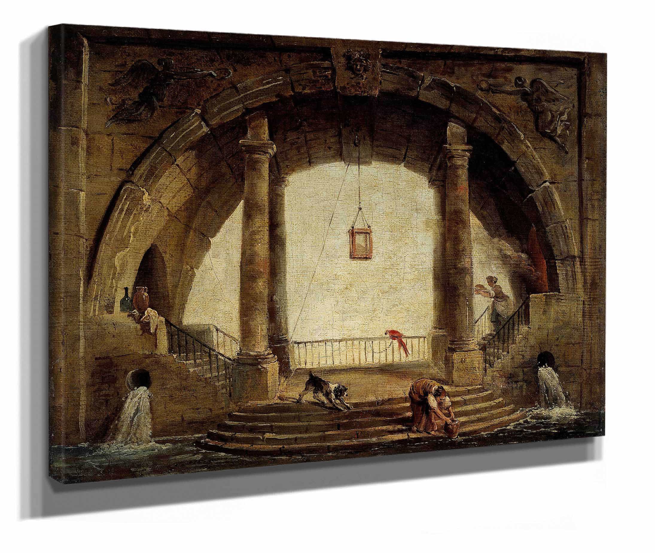 La Fontaine Th Century by Hubert Robert