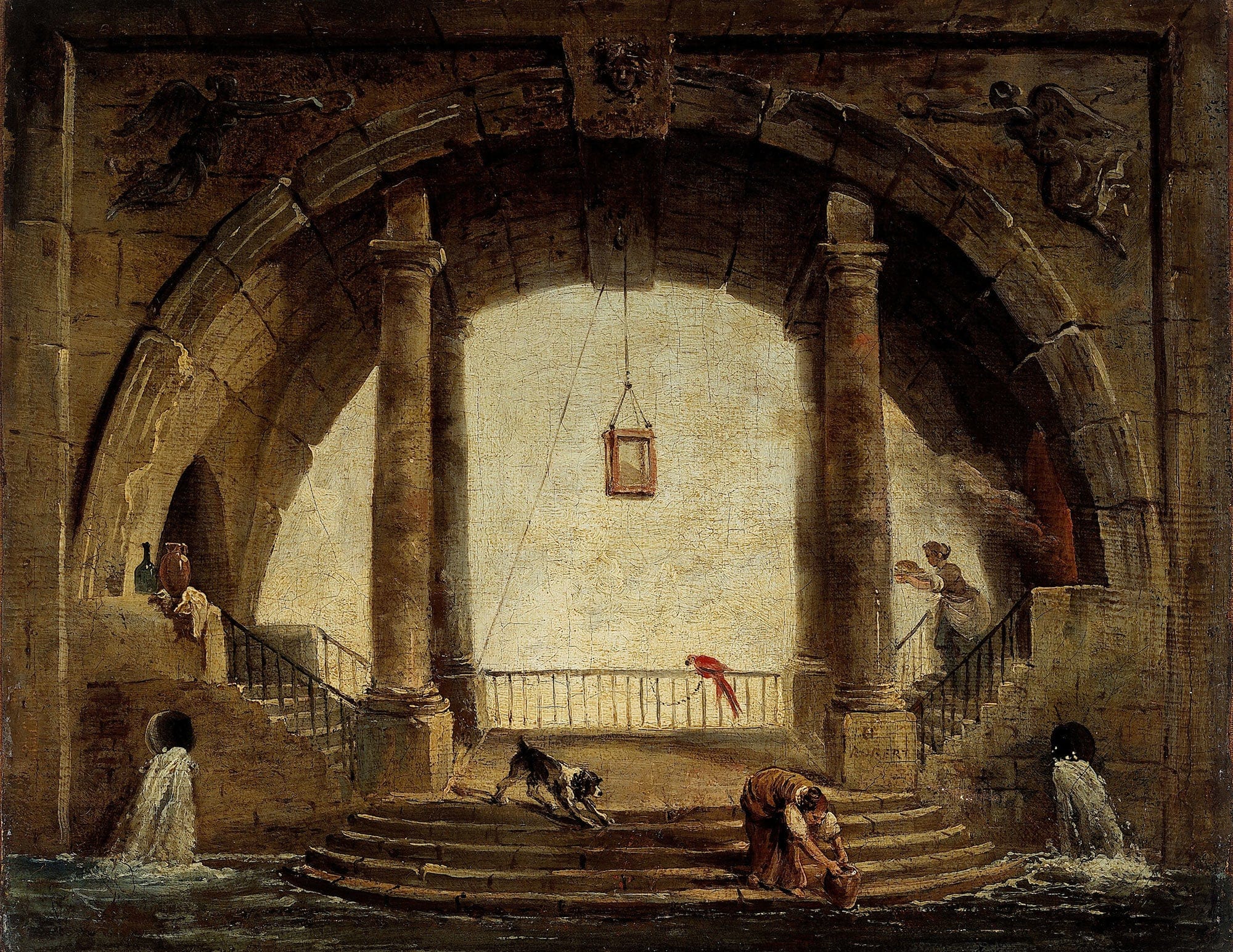 La Fontaine Th Century by Hubert Robert