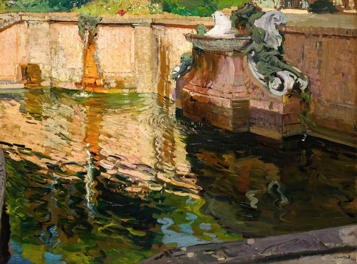 La Fuente De Los Caballos La Granja The Horses Fountain La Granja by Joaquin Sorolla