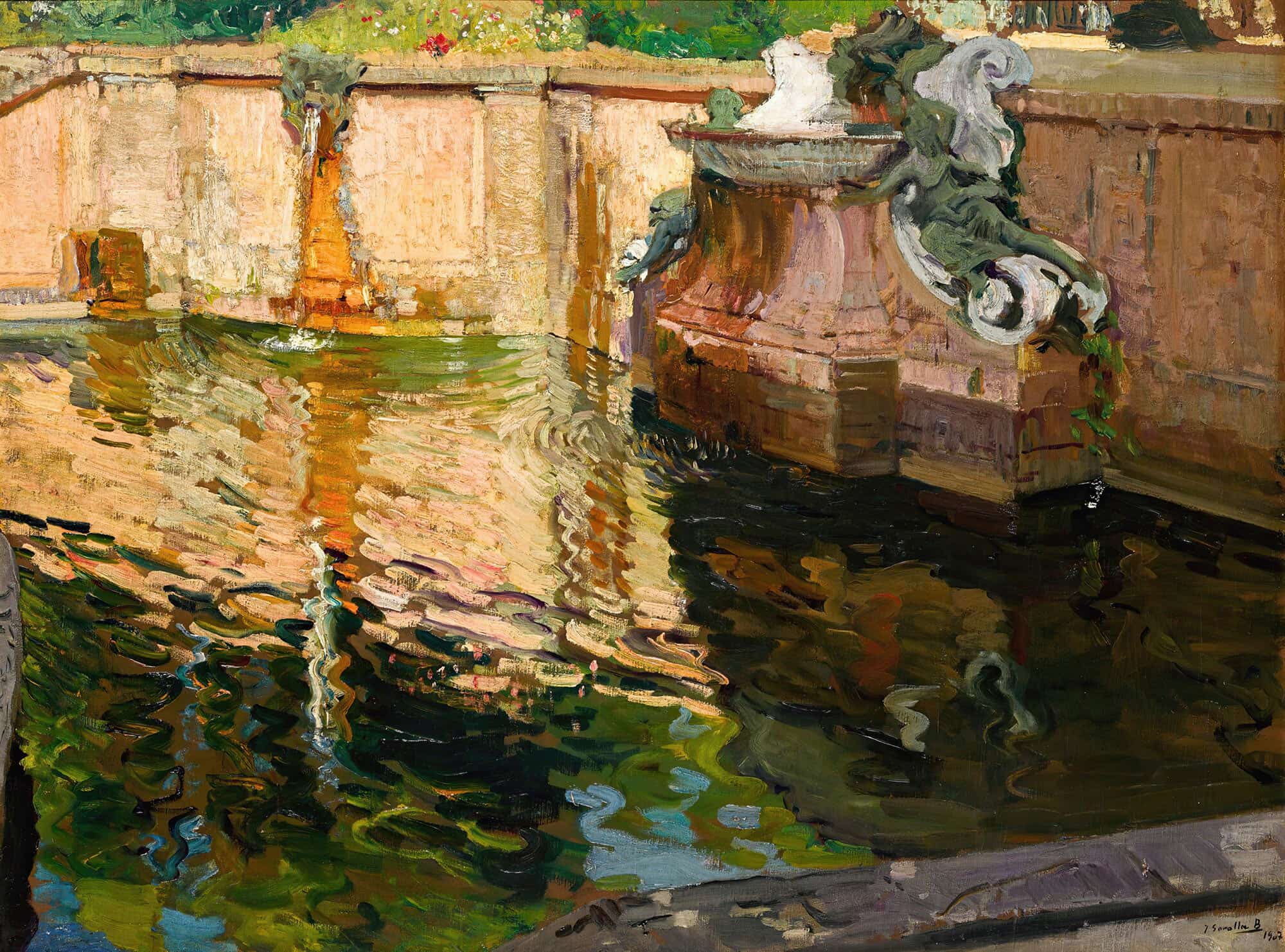 La Fuente De Los Caballos La Granja The Horses Fountain La Granja by Joaquin Sorolla