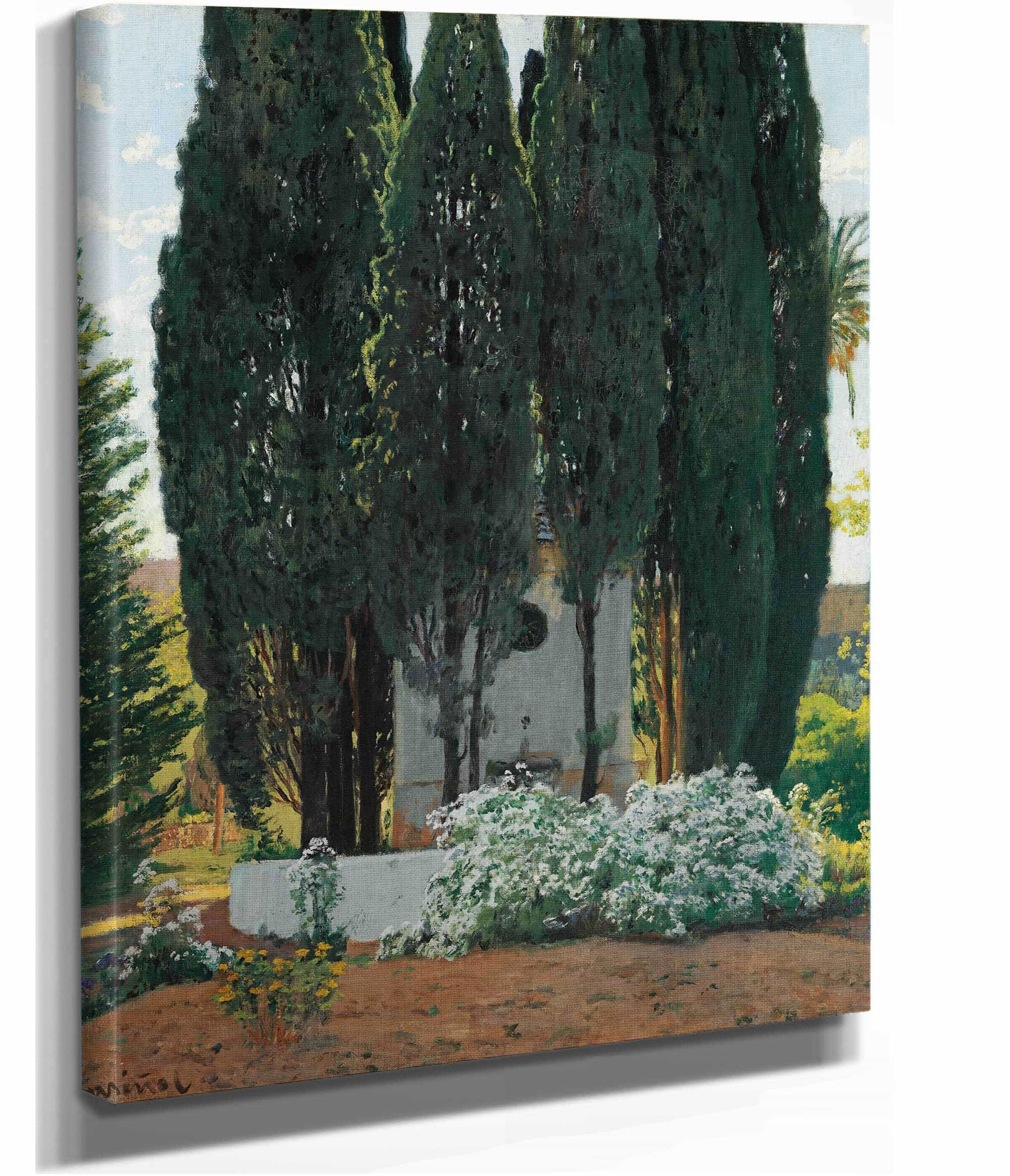La Fuente De Los Cipreses The Cypress Fountain by Santiago Rusinol