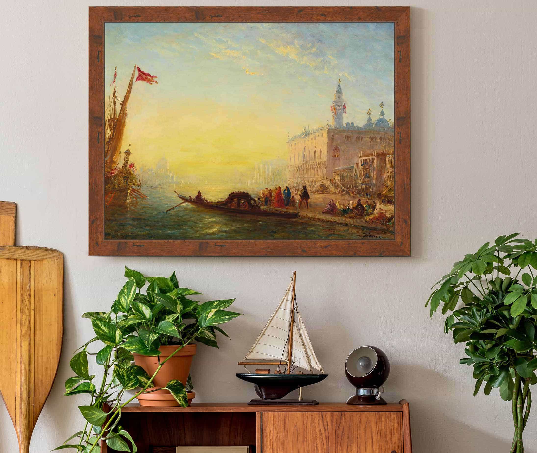 La Gondole Quai Des Esclavons by Felix Ziem