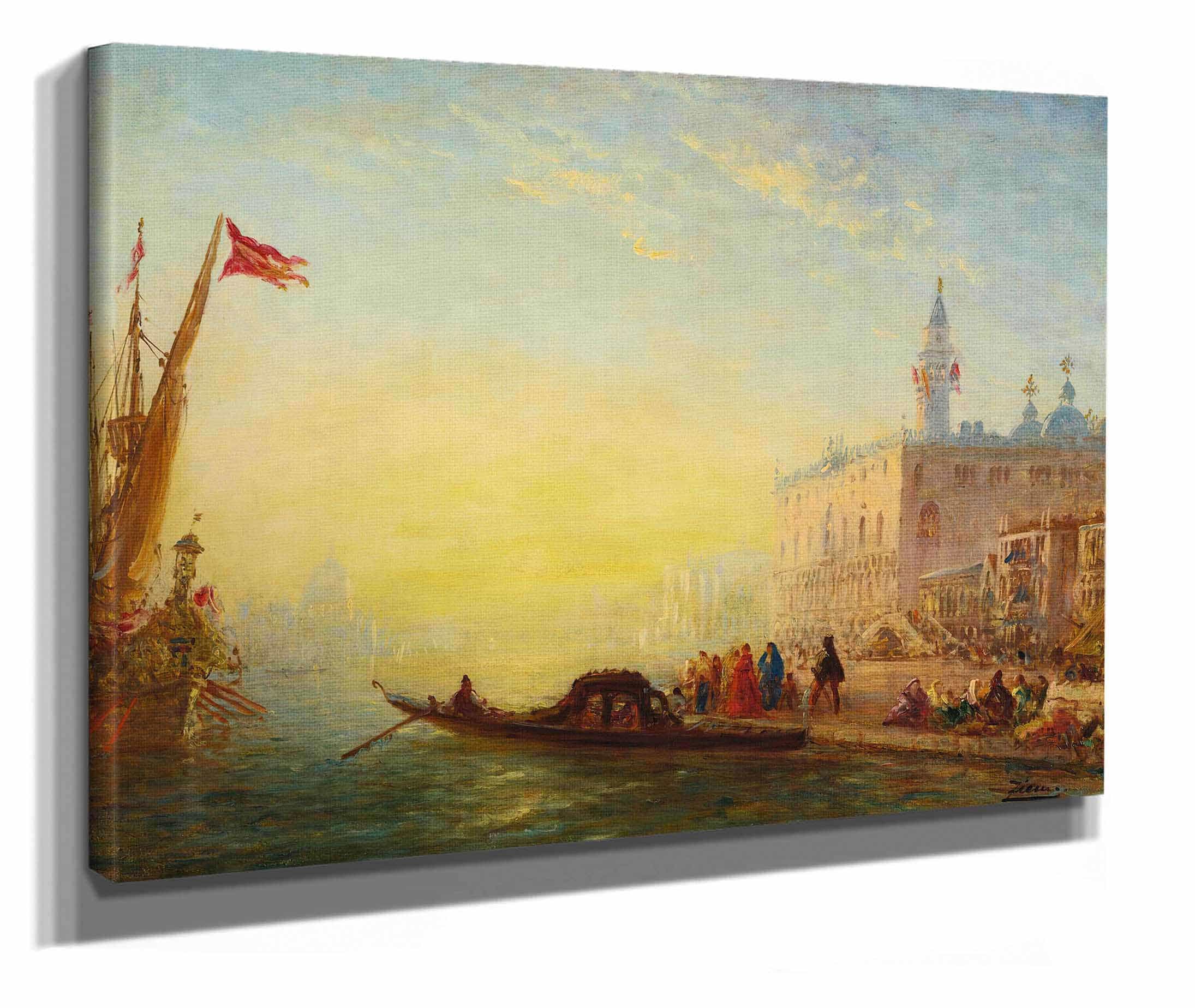 La Gondole Quai Des Esclavons by Felix Ziem