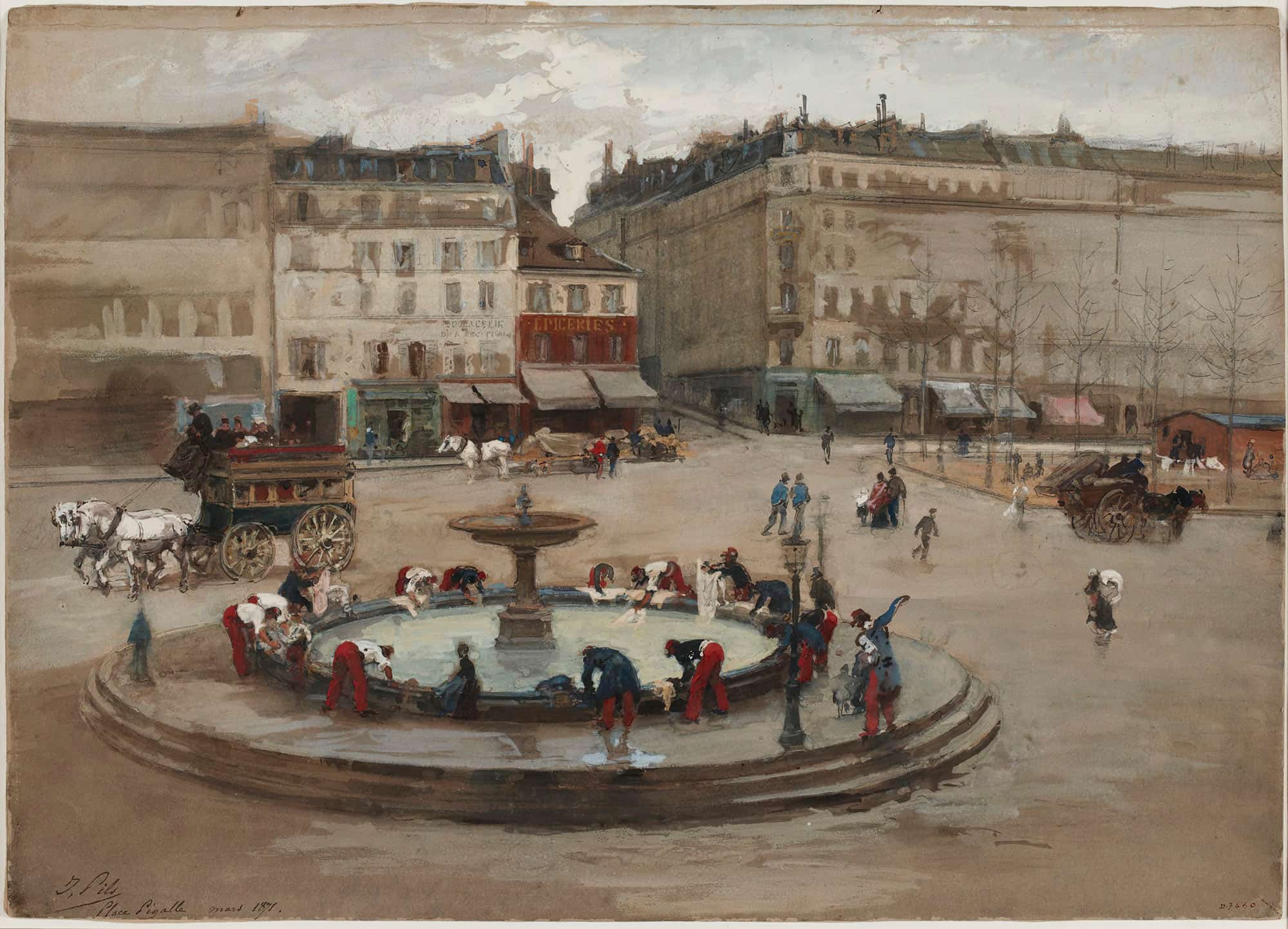 La Lessive Place Pigalle Mars by Isidore Pils