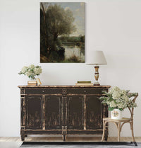 La Liseuse Sur La Rive Boisee by Jean Baptiste Camille Corot