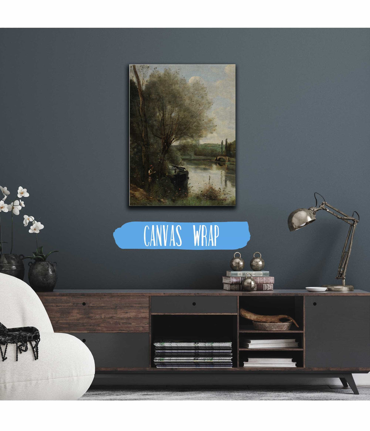 La Liseuse Sur La Rive Boisee by Jean Baptiste Camille Corot