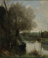 La Liseuse Sur La Rive Boisee by Jean Baptiste Camille Corot