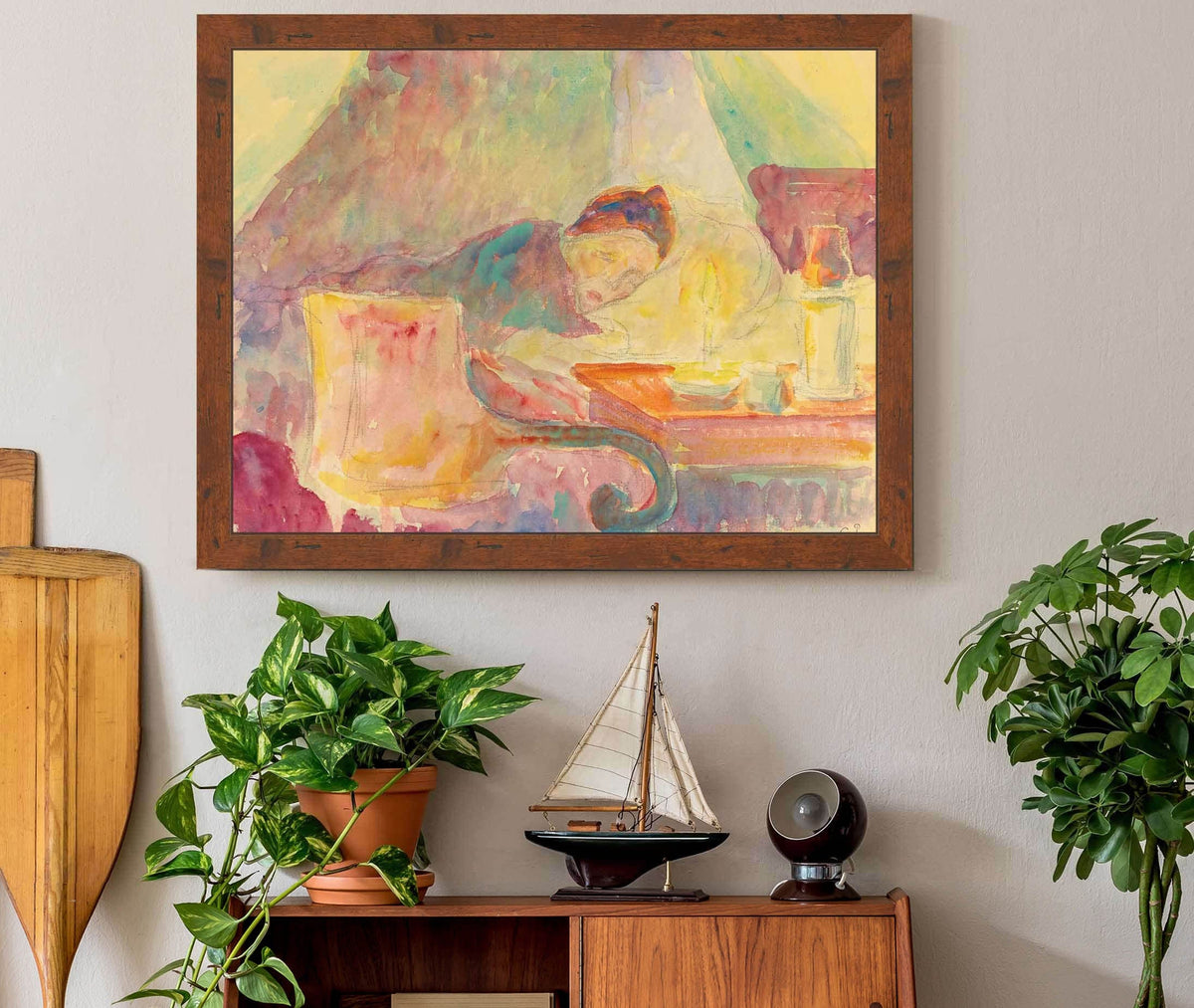 La Mere De Lartiste Au Lit by Camille Pissarro