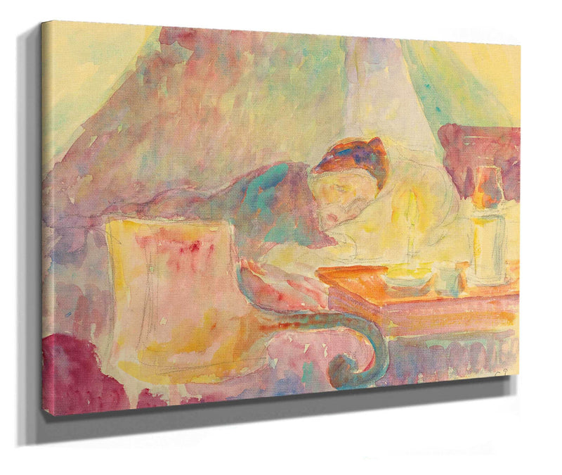 La Mere De Lartiste Au Lit by Camille Pissarro