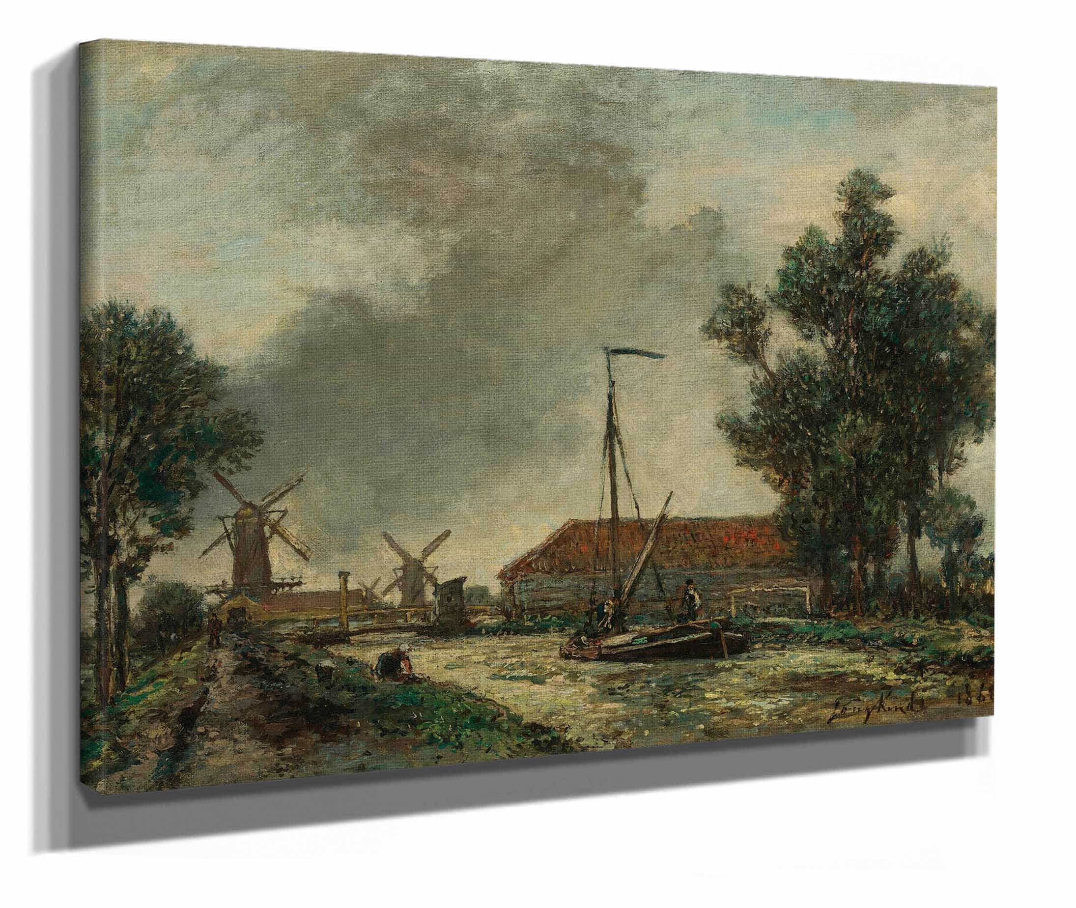 La Passerelle Hollande by Johan Barthold Jongkind