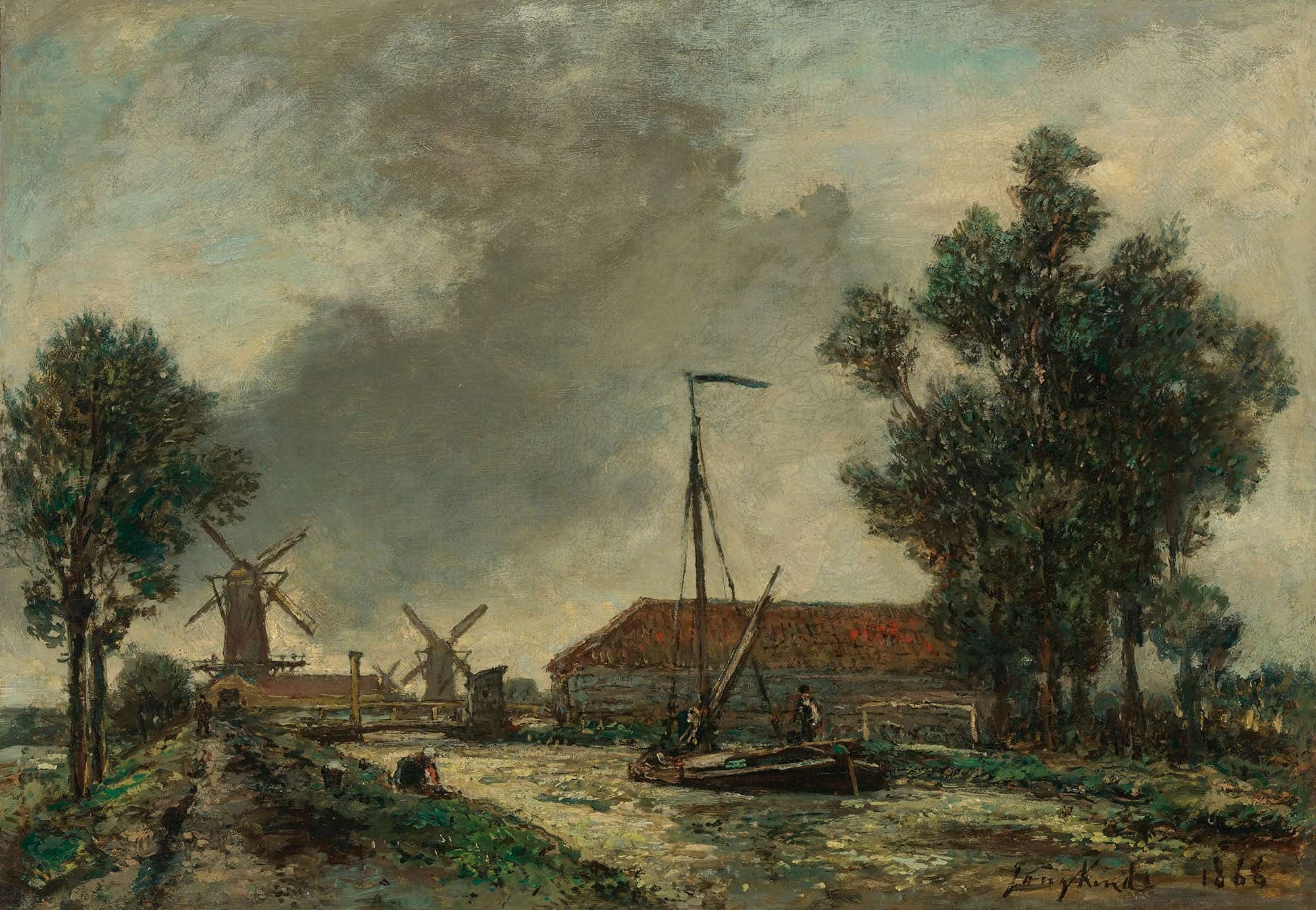 La Passerelle Hollande by Johan Barthold Jongkind