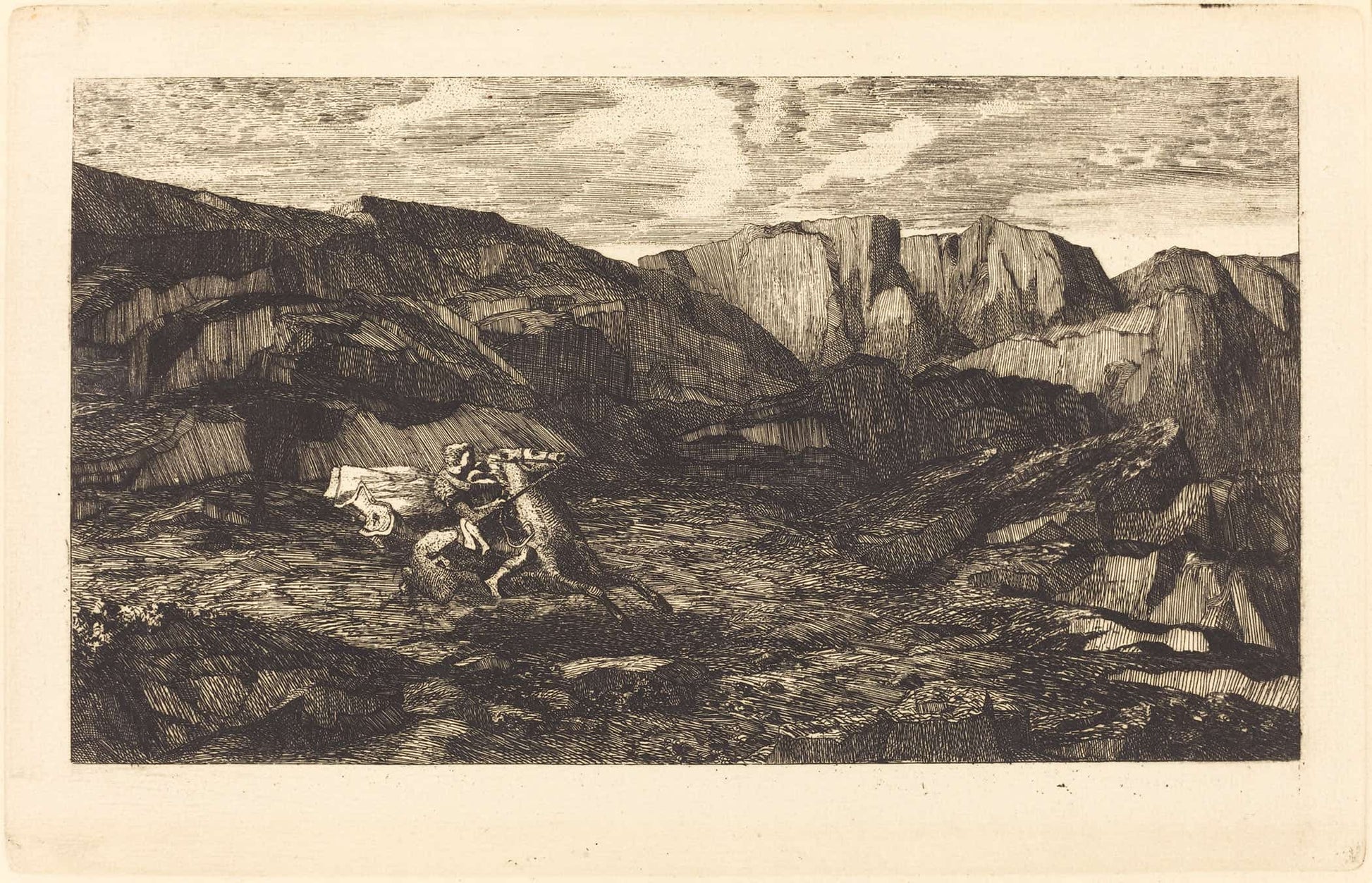 La Peur Fear by Odilon Redon