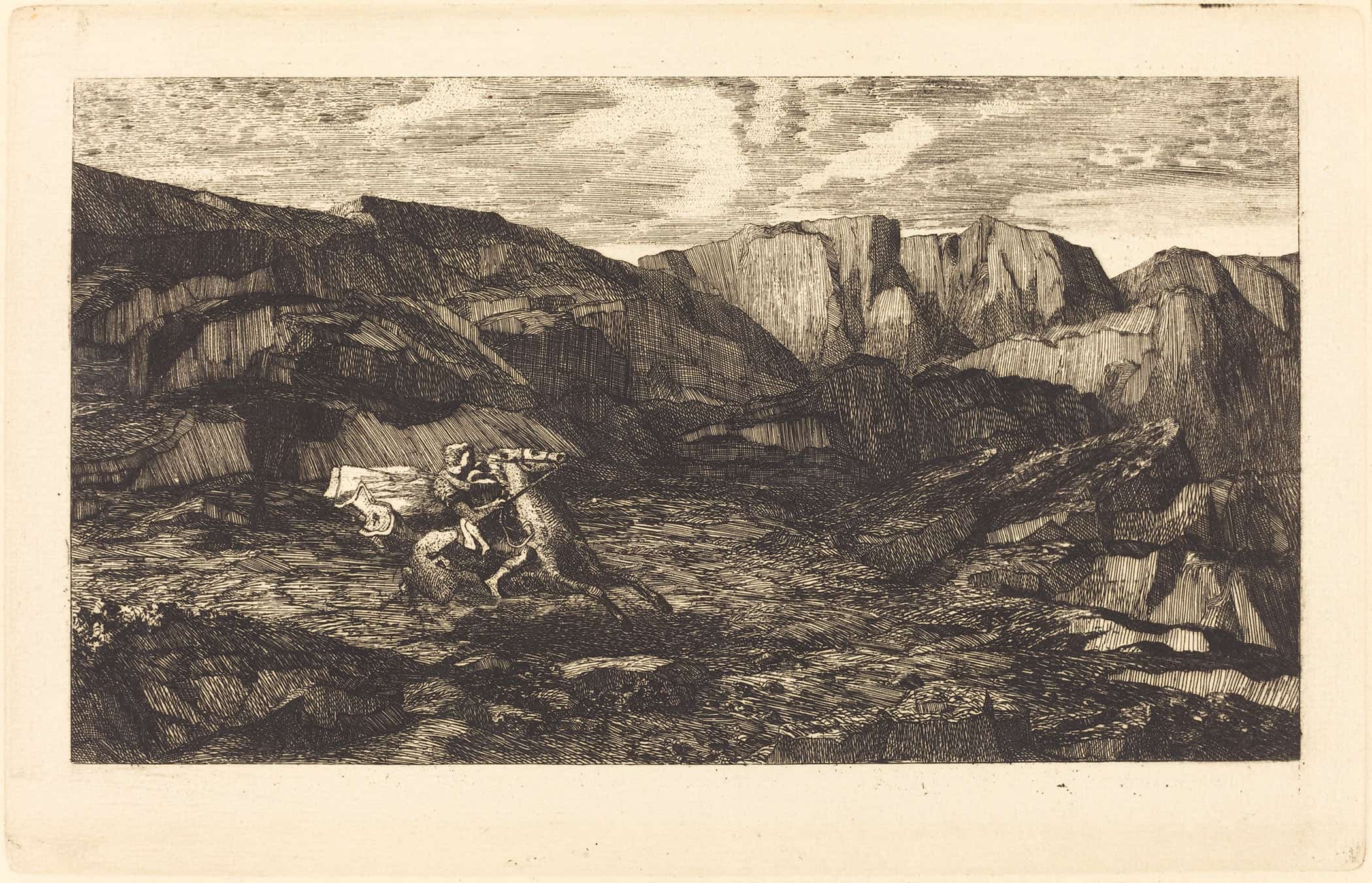 La Peur Fear by Odilon Redon