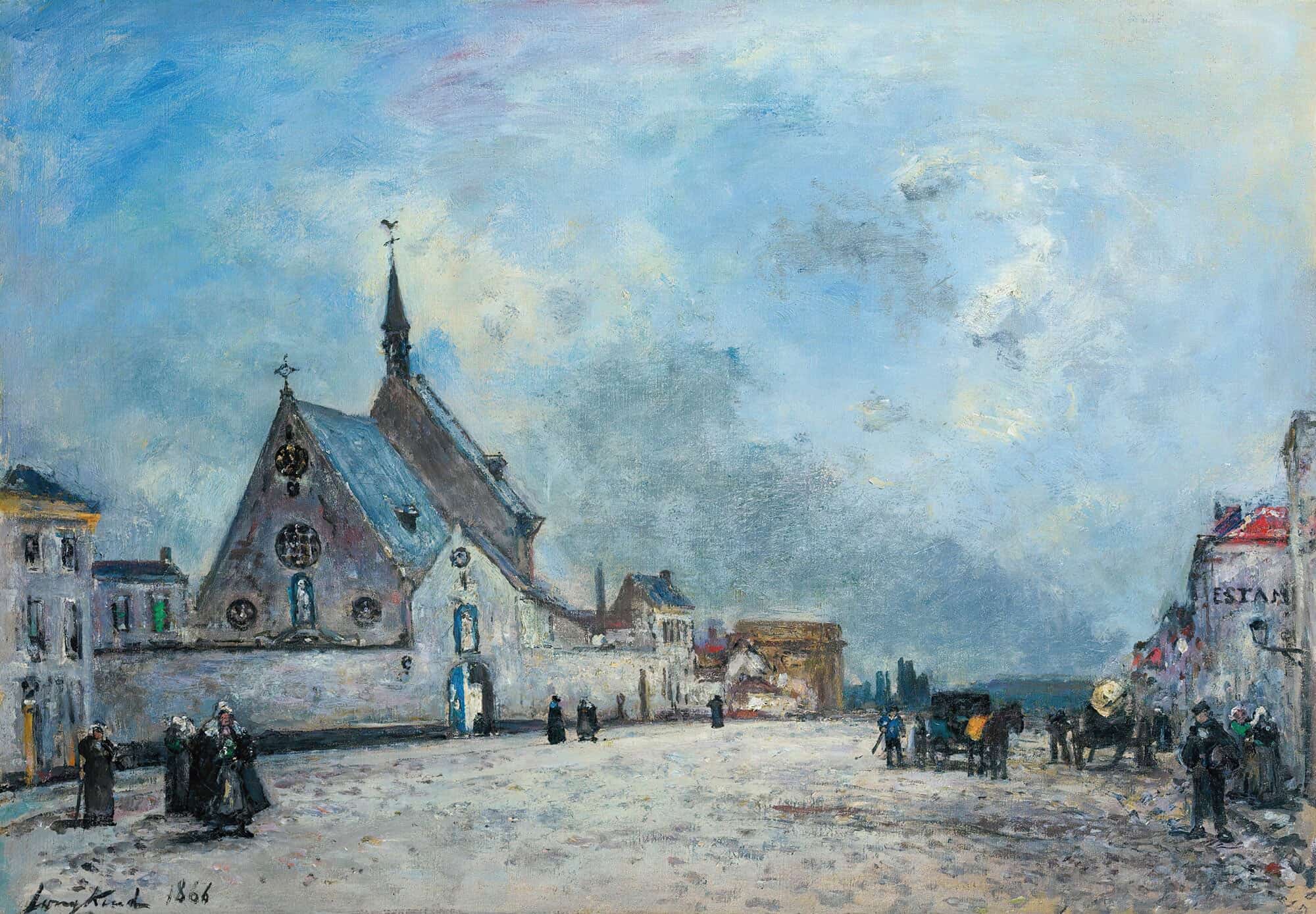 La Place De Leglise by Johan Barthold Jongkind