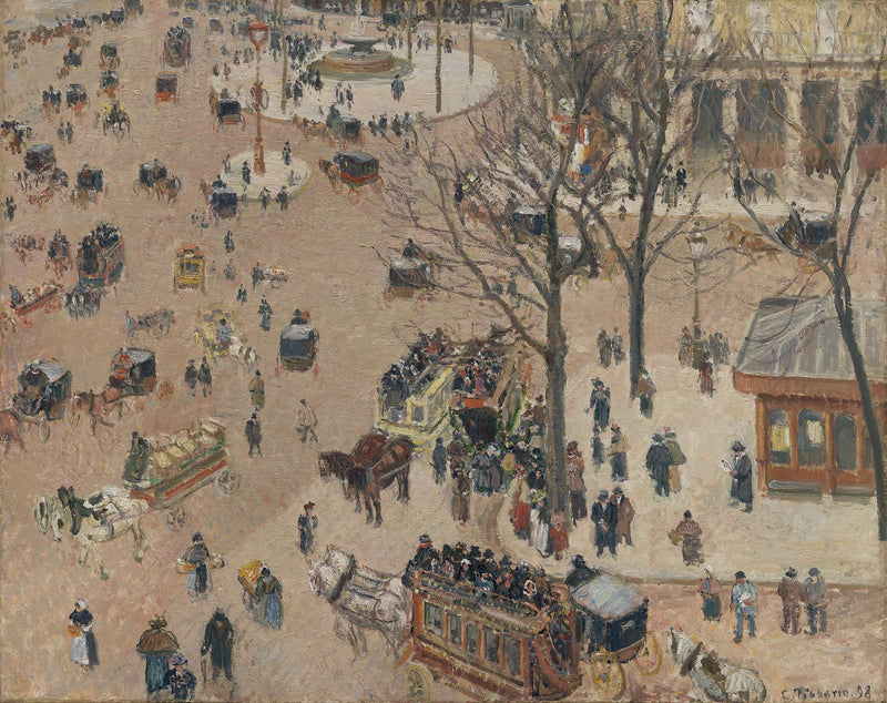 La Place Du Theatre Francais by Camille Pissarro
