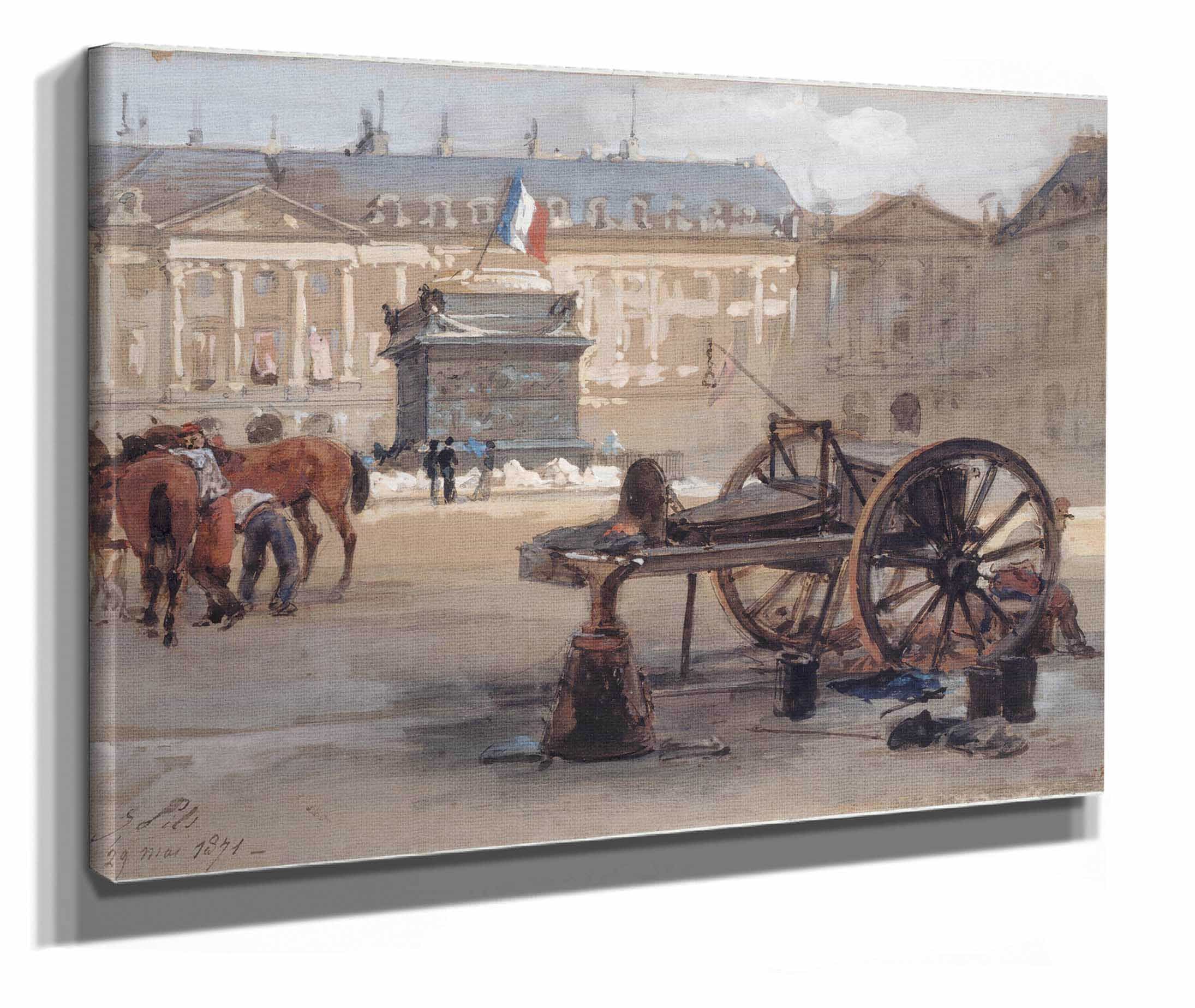 La Place Vendome Apres Le Renversement De La Colonne by Isidore Pils