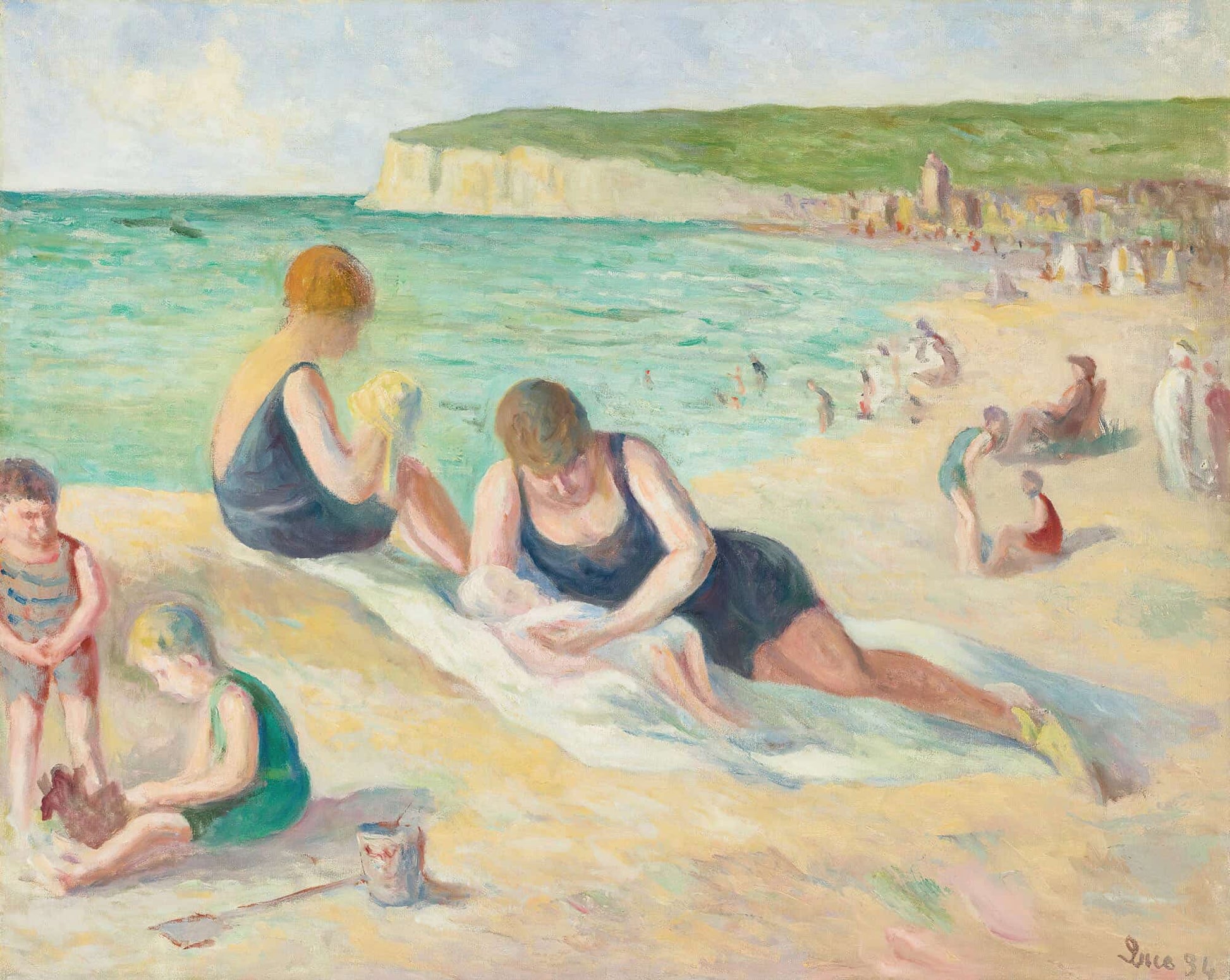 La Plage De Mers Les Bains by Maximilien Luce