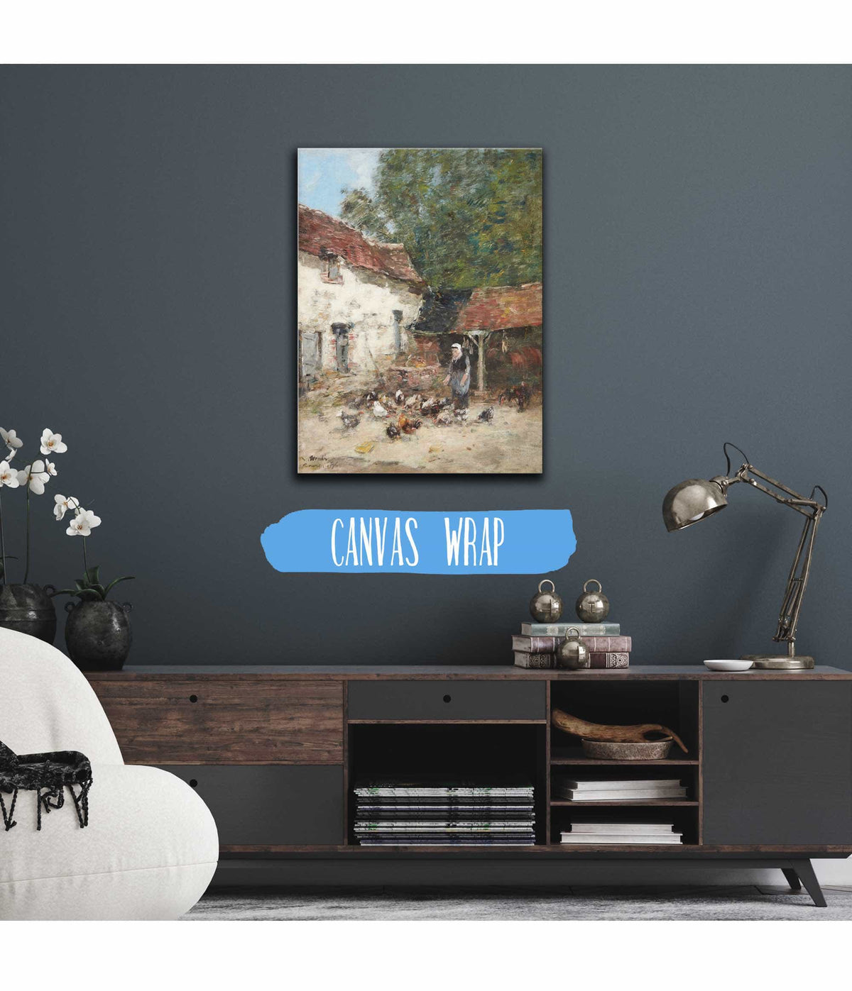 La Provende Des Poules by Eugene Boudin