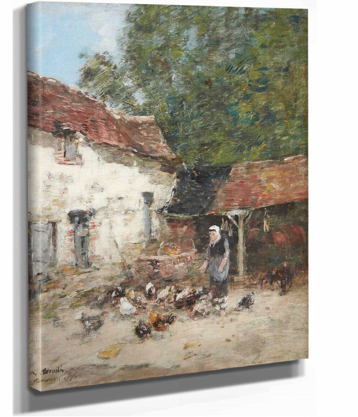 La Provende Des Poules by Eugene Boudin