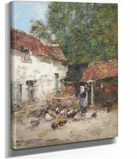 La Provende Des Poules by Eugene Boudin