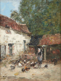 La Provende Des Poules by Eugene Boudin