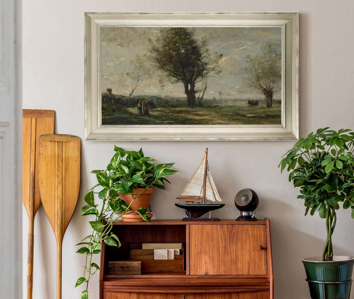 La Rencontre Au Bord Du Chemin by Jean Baptiste Camille Corot