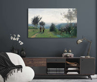 La Rencontre Matinale Sur Les Hauteurs De Sevres by Jean Baptiste Camille Corot