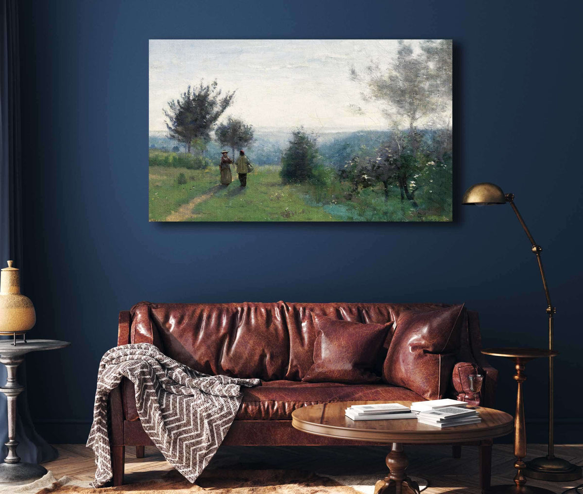 La Rencontre Matinale Sur Les Hauteurs De Sevres by Jean Baptiste Camille Corot