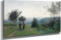 La Rencontre Matinale Sur Les Hauteurs De Sevres by Jean Baptiste Camille Corot