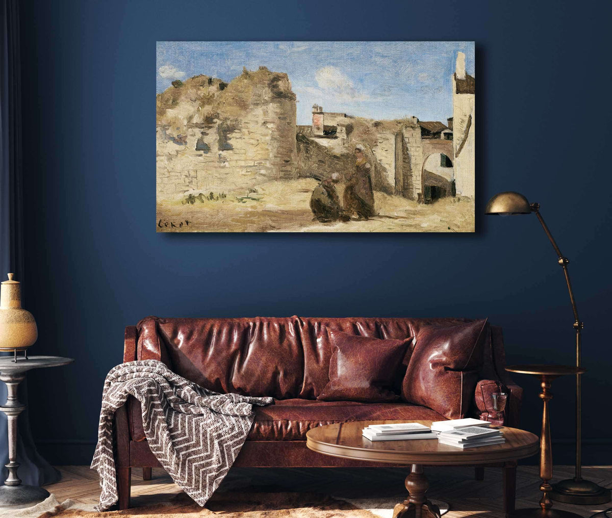 La Rochelle Un Coin De La Cour De La Commanderie by Jean Baptiste Camille Corot