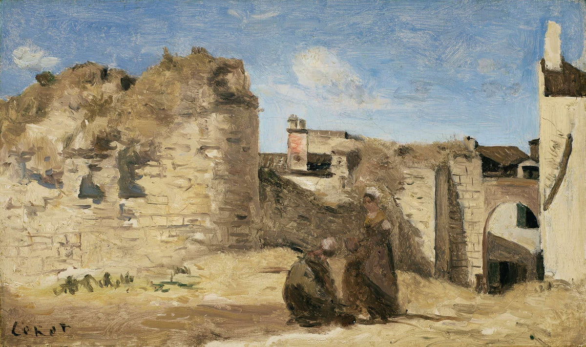 La Rochelle Un Coin De La Cour De La Commanderie by Jean Baptiste Camille Corot